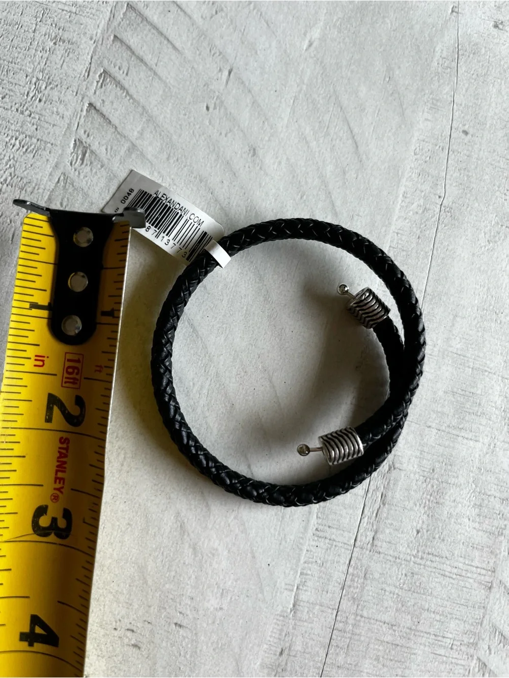 Alex and Ani Black Braided Leather Wrap Bracelet with Silver Accents - Picture 2 of 4